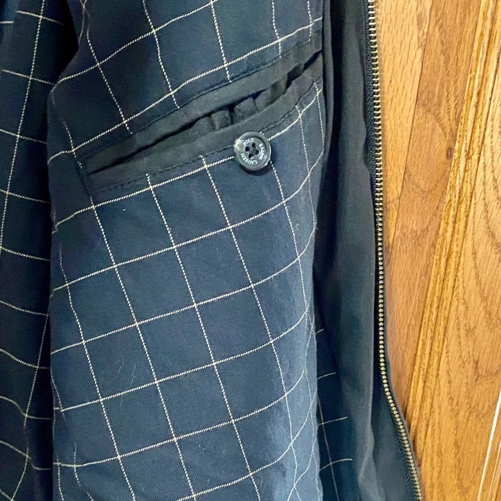 Vtg Polo Ralph Lauren Bi Swing Harrington Jacket Mens XL Black Windowpane Lined
